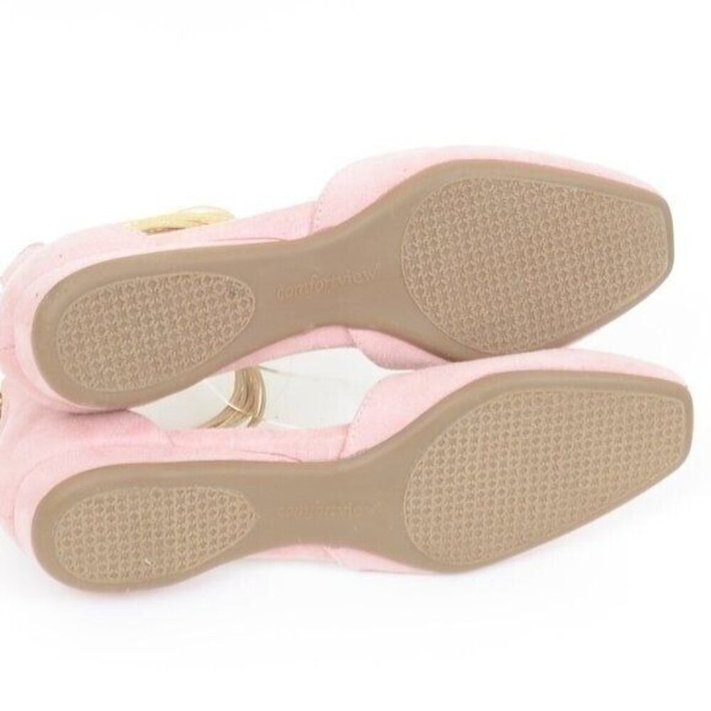 Comfortview Aylin Womens 9 Ballet Pink Gold Anklet Feminine Fairy Flats Shoes - Picture 6 of 7